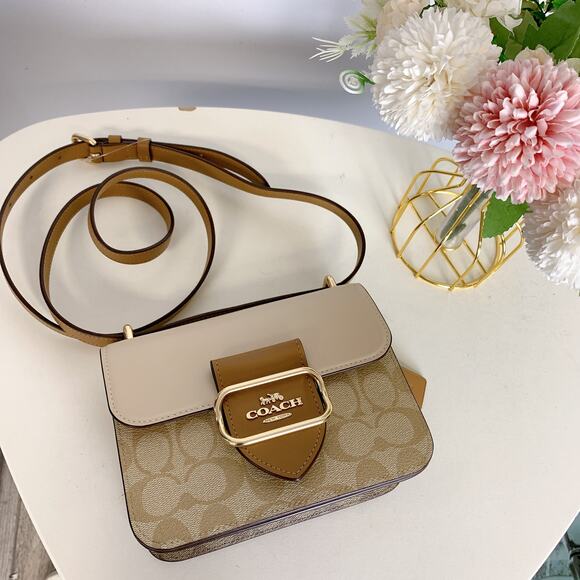 Coach CR329 Morgan Square Crossbody Bag In Blocked Signature Canvas IN - Picture 9 of 10